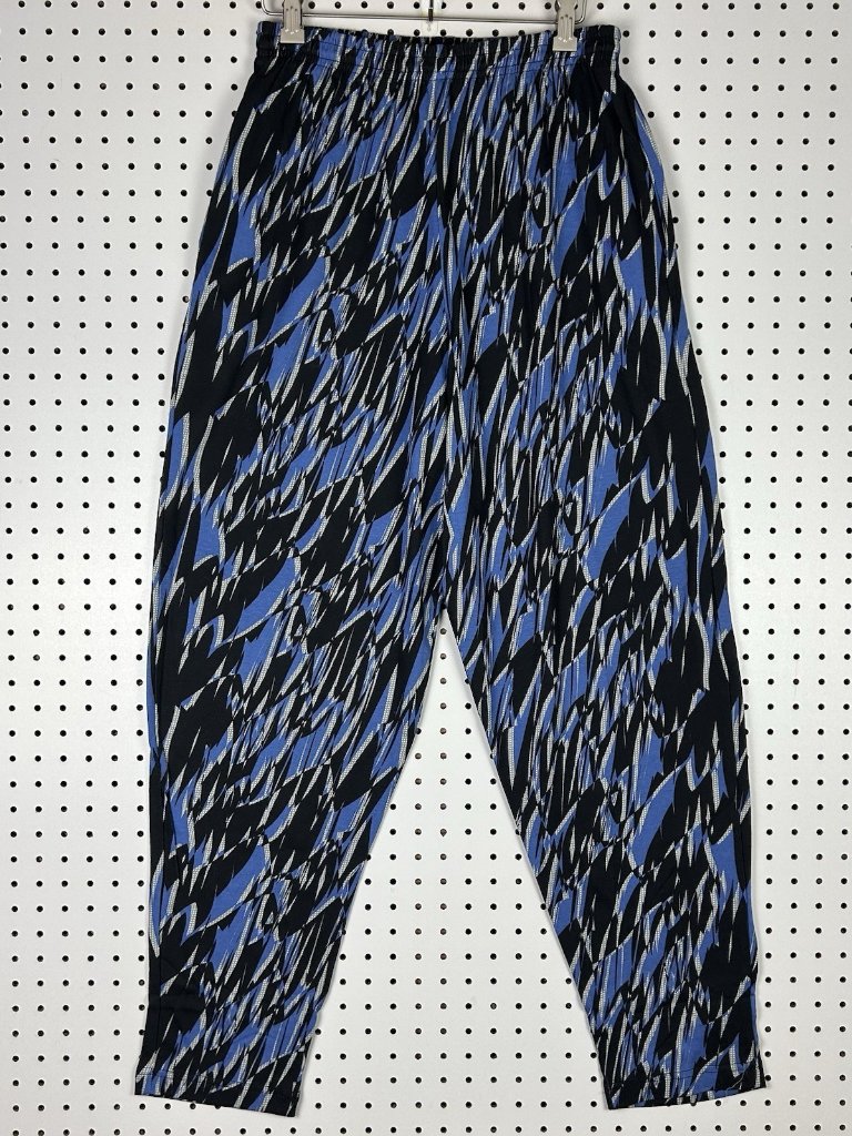 Mc Hammer Parachute Pants Medium Workout Baggy 90s Lifting Pattern Blue Black